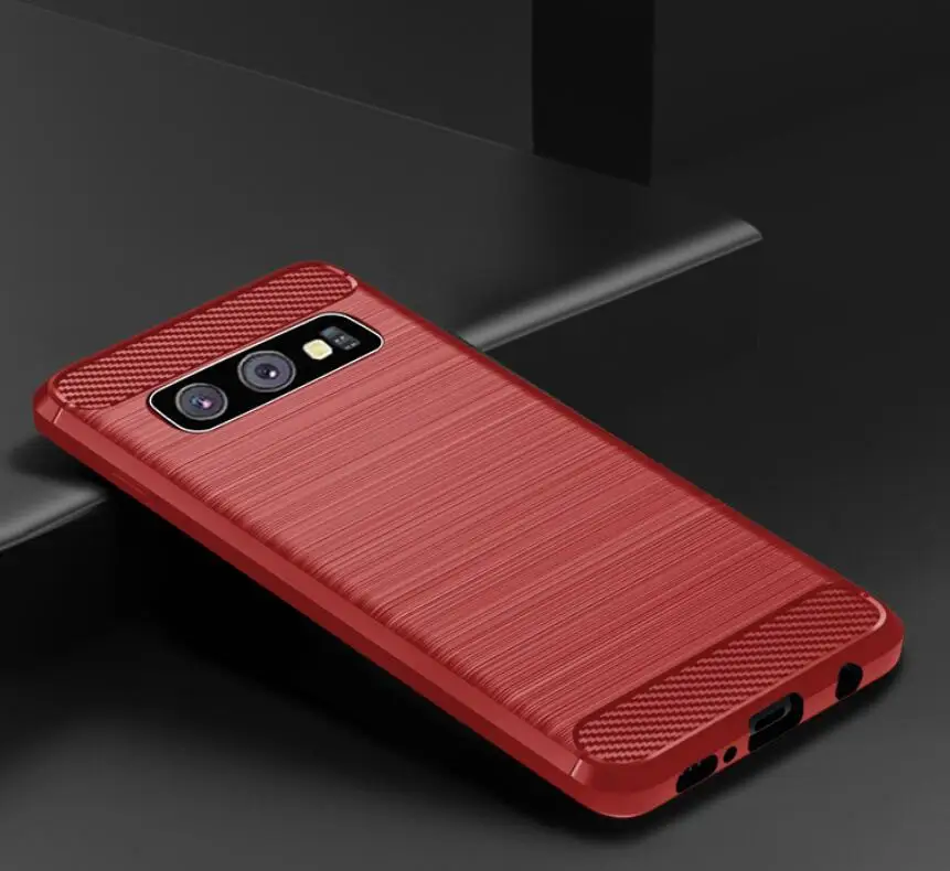 50 шт./лот Бесплатная доставка для Samsung S10 5G углеродное волокно Силиконовый ТПУ