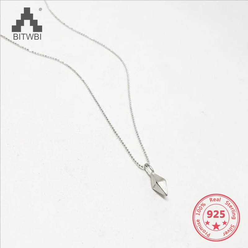 

Корейский популярный стиль S925 Стерлинговое Серебро простая Мода Геометрическая подвеска с шилом регулируемое ожерелье ювелирные изделия для женщин
