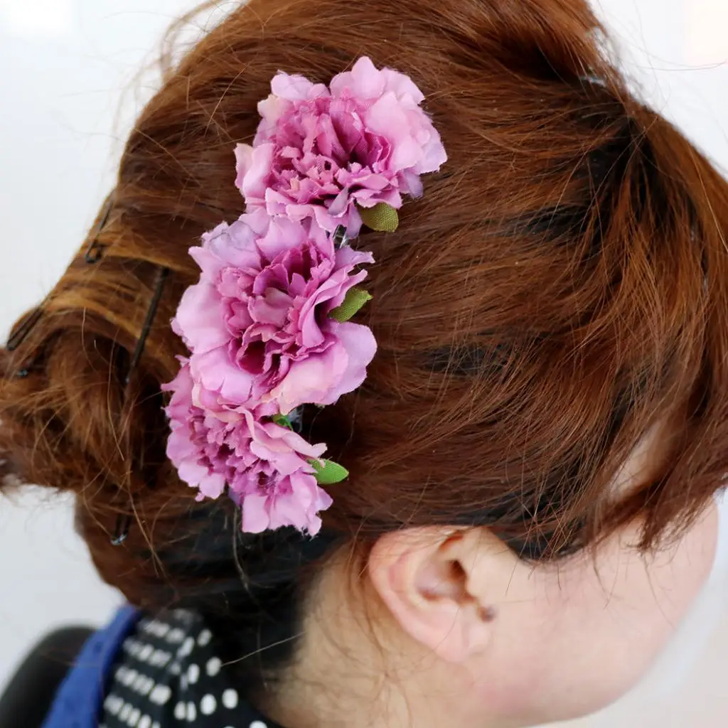 2pcs/Set Vintage Carnation Flower Comb Clip Stylish Hair Pins Headwear Wedding Bridal Accessories | Украшения и аксессуары