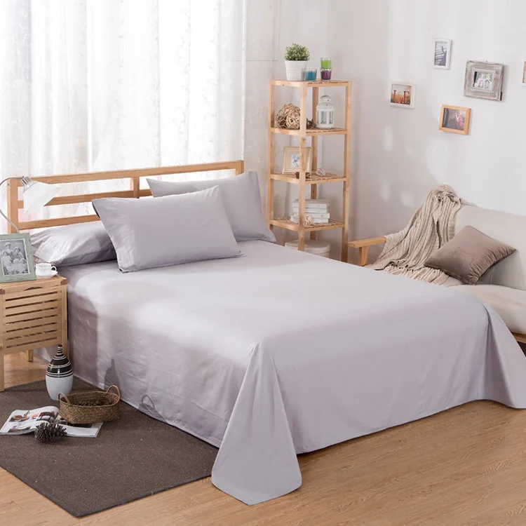 Ropa de cama однотонная Простыня из полиэстера и хлопка для отеля 1 2/1 5/1 8/2 м оптовая