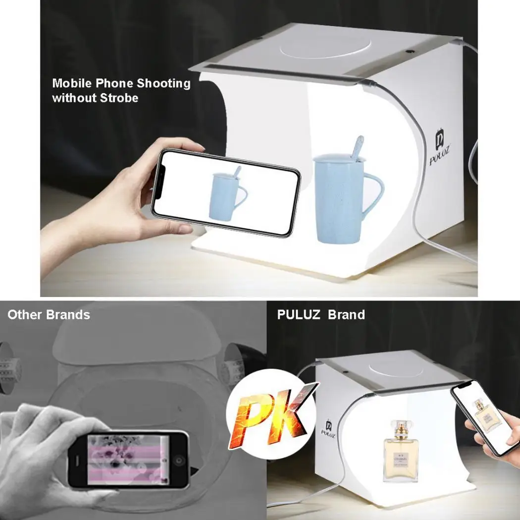 Фотостудия General Portable LED Small Photo Studio 2 Waterproof Buckle с фоновыми инструментами освещения для съемки 6000-6500K.