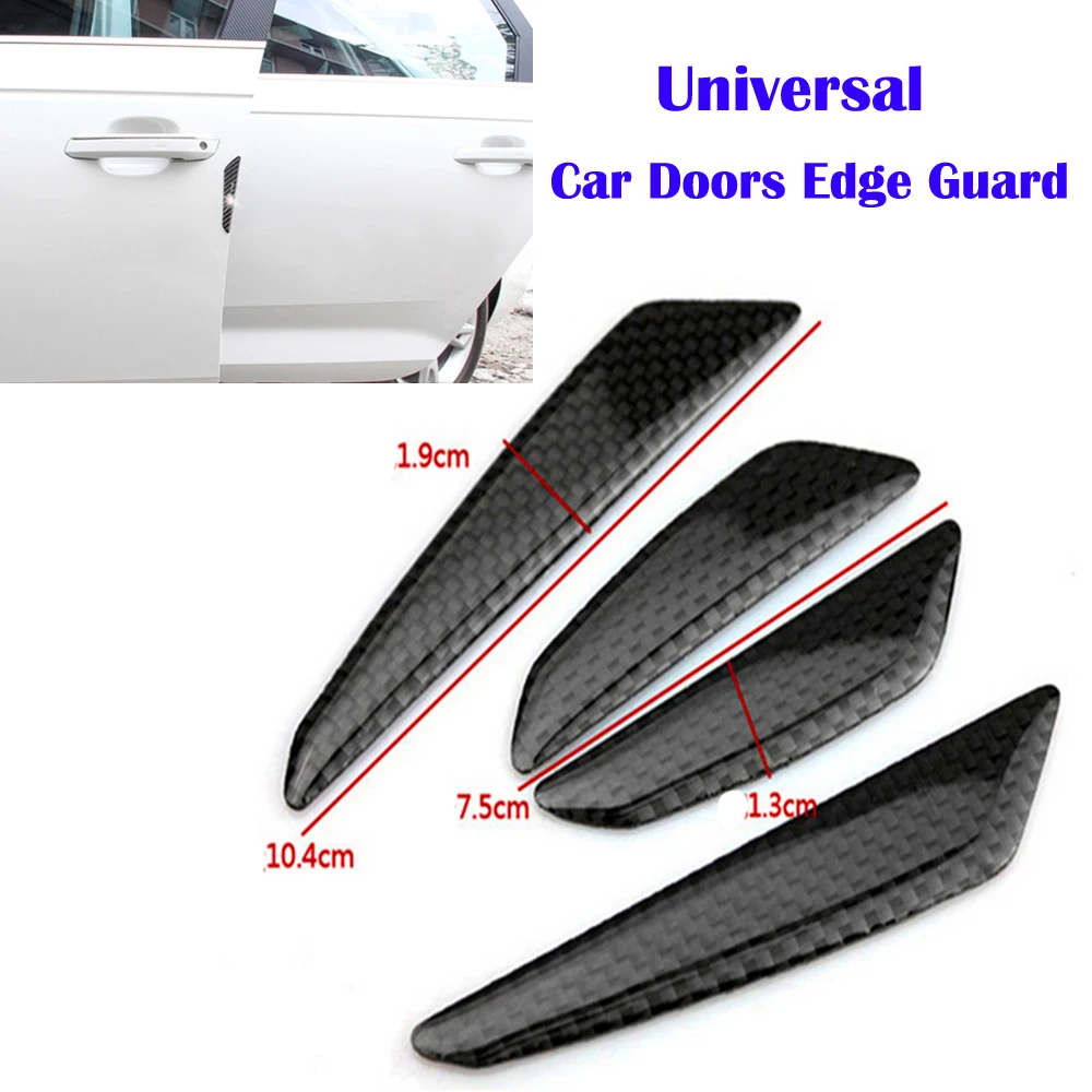 4 Pcs Carbon Fiber Car Doors Edge Guards Protectors Universal Side Protection Bumper Protector Trim Guard Sticker | Автомобили и