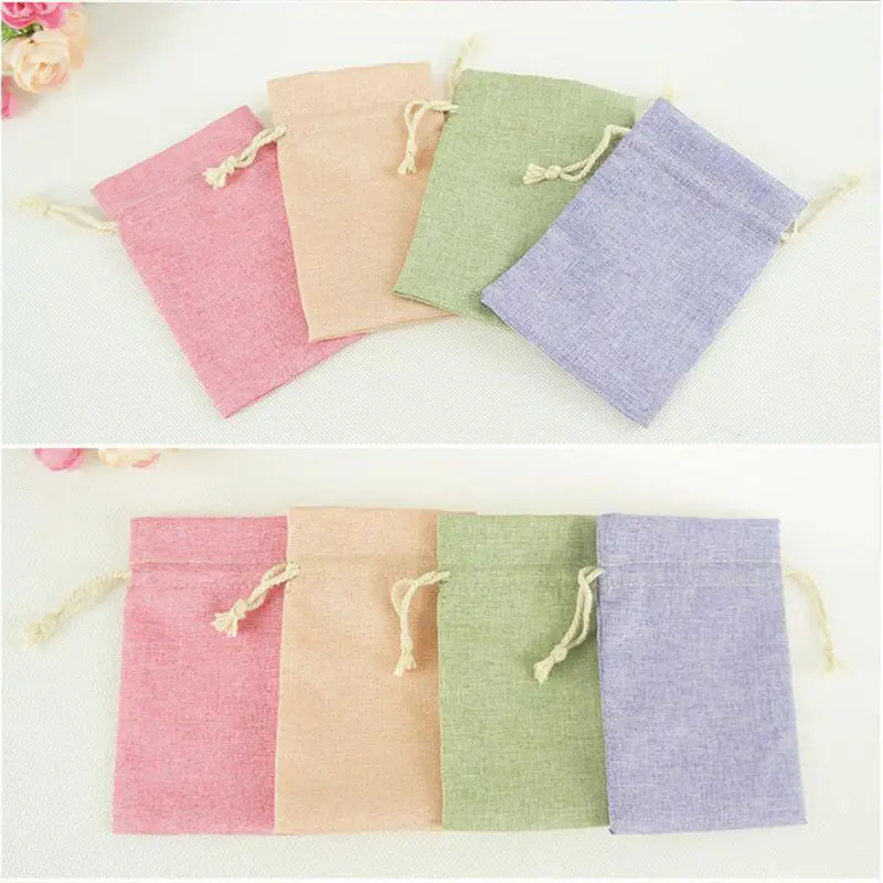 Мешки для хранения ювелирных изделий из хлопка и льна однотонный Подарочный