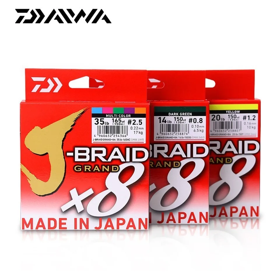 Рыболовная леска Daiwa J braid Grand плетеная из ПЭ 8 нитей 135/150/300 м японская|Рыболовные