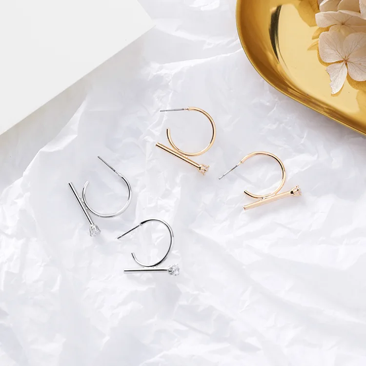 Женские Геометрические серьги кольцо с крестом и стразами 2019 | Украшения