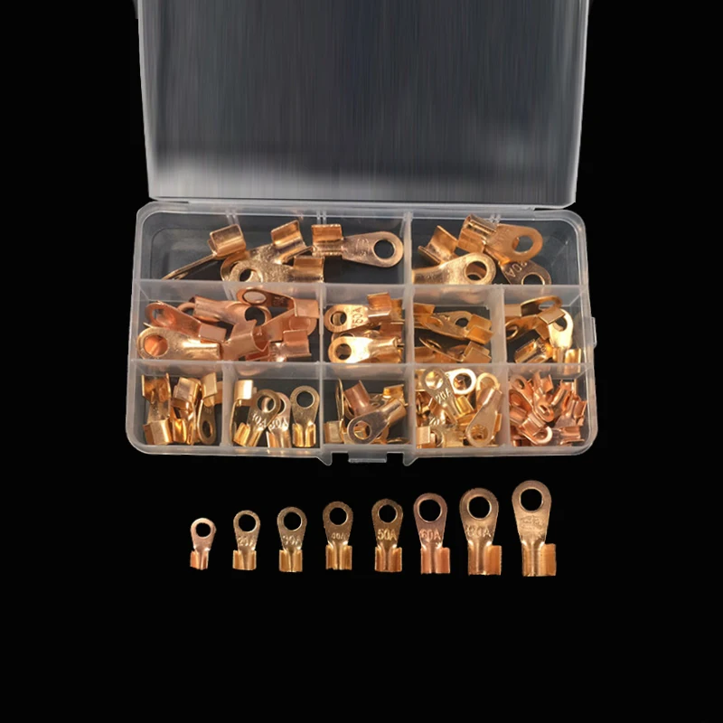 90pcs/lot 10A-100A Copper Battery Cable Connector Terminal Open Lugs Wire Terminals OT | Автомобили и мотоциклы