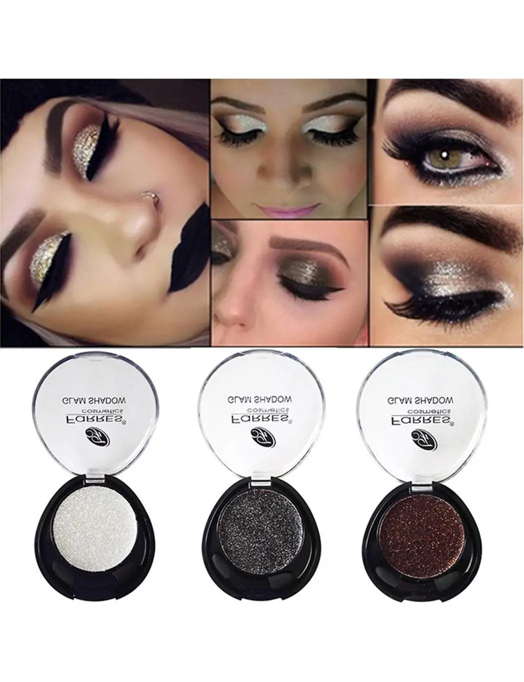 6 цветов Shimmer waterproof Long Lasting Multi function Eye Most Skin type Двухсторонняя щетка тени для макияжа