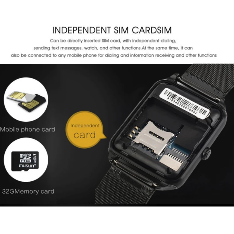 Z60 Смарт-часы GT08 Plus металлические часы со слотом для sim-карты Push Message Bluetooth подключение Android IOS Телефон умные часы