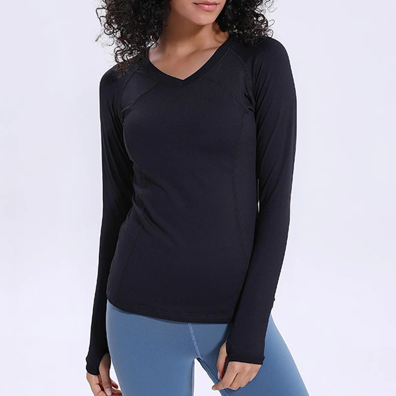 Профессиональный Быстросохнущий женский спортивный Топ Фитнес длинный рукав