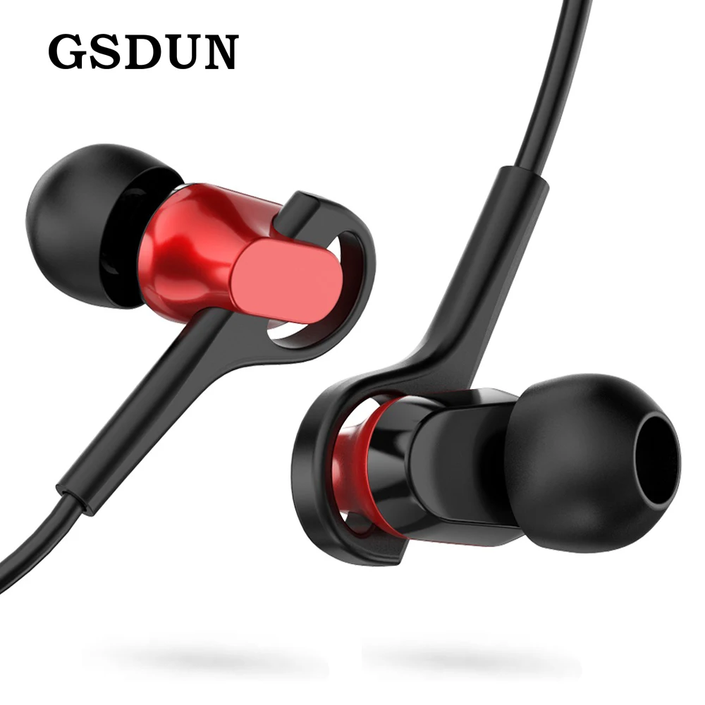 GSDUN GS17 бас спортивные наушники с шумоподавлением микрофоном гарнитура для