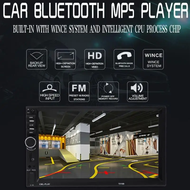 7 дюймов 2din автомобильный MP5 плеер 1080 P Автомобильный видео Multimidia сенсорный экран