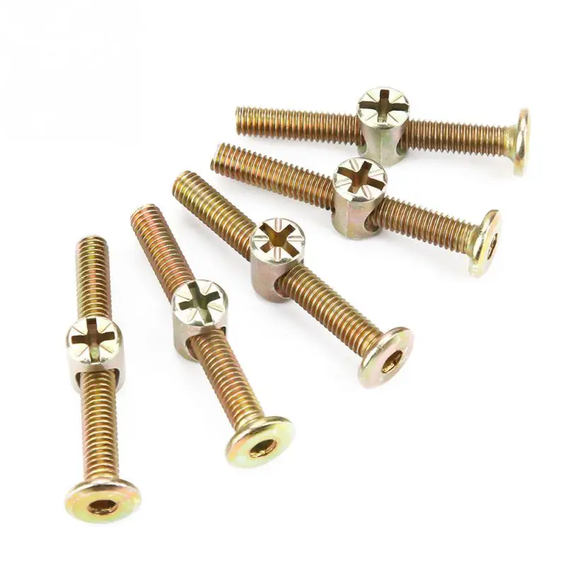Соединительные болты из углеродистой стали M6 10 шт. мебельный болт 50 мм с крышками