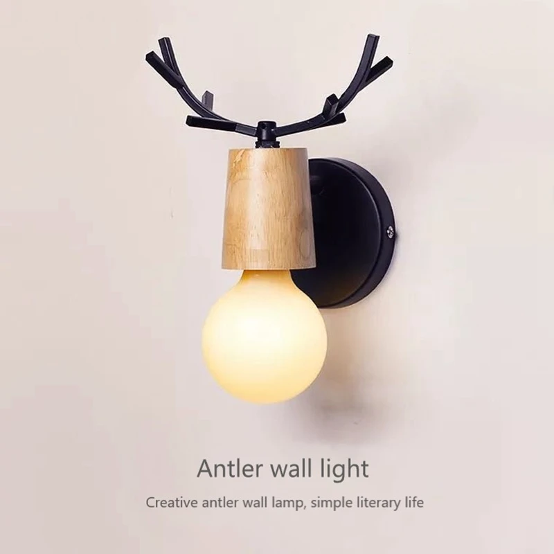 Настенный светильник деревянный железный скандинавский для ванной спальни