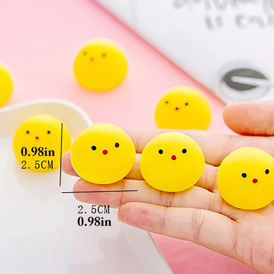 36 шт. игрушки для ванной Новинка мультяшный цыпленок скрипучие снятие стресса