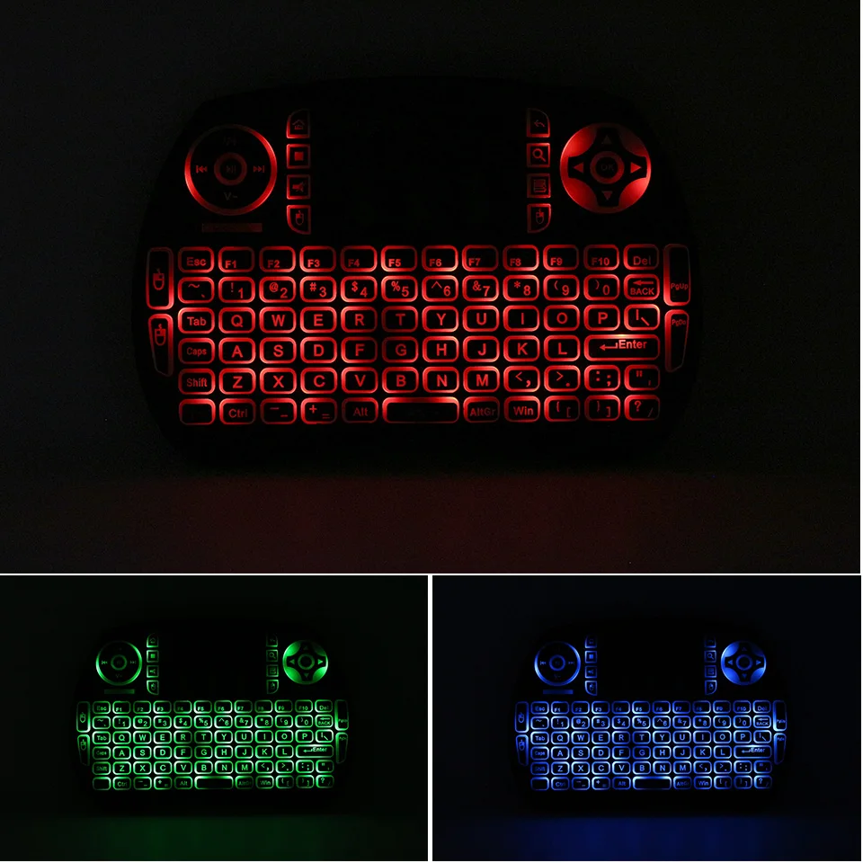 Миниатюрная беспроводная клавиатура с RGB подсветкой iPazzPort 2 4 ГГц Воздушная мышь