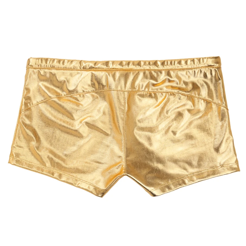 

TiaoBug Men Sexy Underpants Shiny Patent Leather Drawstring Lounge Underwear Slim Fit Sexy Male Boxer Shorts Rave Party Trunks