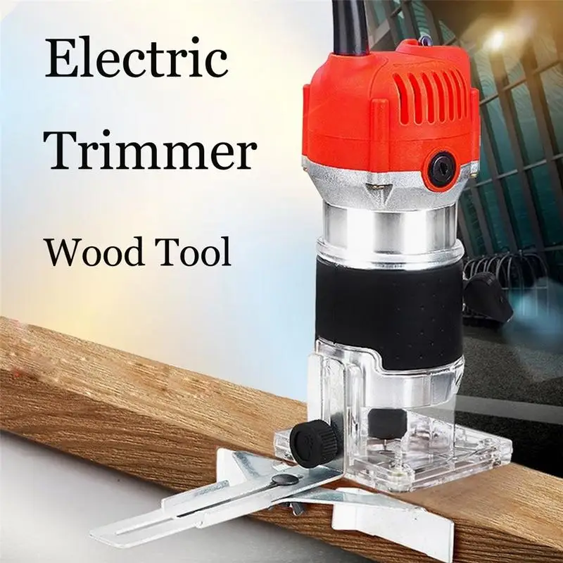 

220V 800w 30000r/min Collet 6.35mm EU Plug Corded Electric Hand Trimmer Wood Laminator Router Joiners Tools Aluminum+Plastic