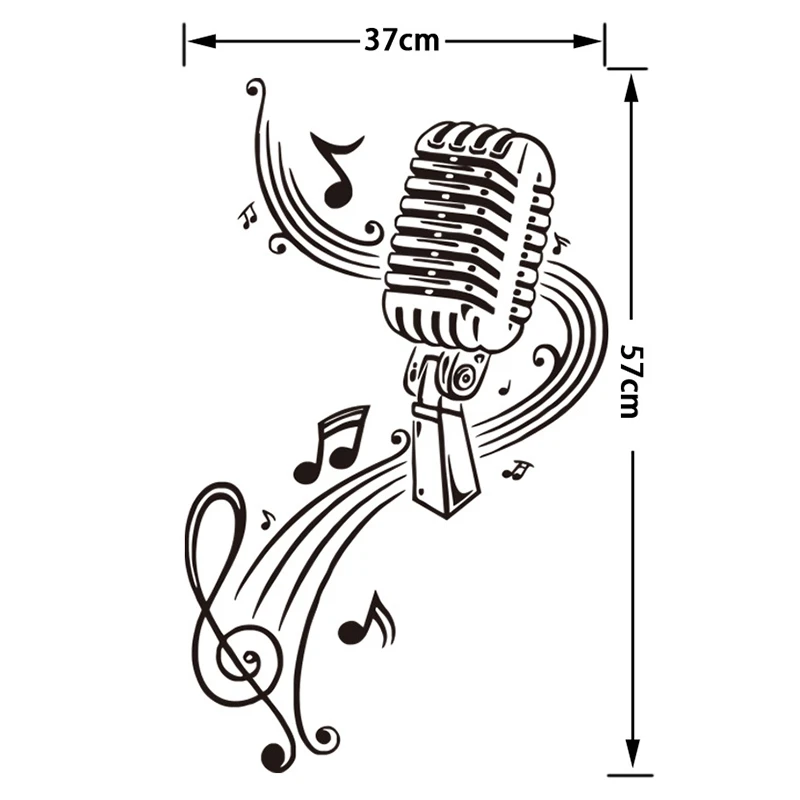 Музыкальная нотка для микрофона настенный музыкальный стикер заметок Ktv бара