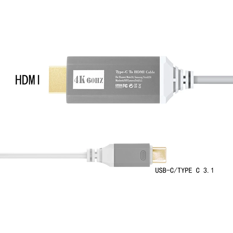 Тип C к Hdmi Usb 3 1 Ultra Hd 1080P 4K зарядка Hdtv видео кабель адаптер конвертер для мобильного