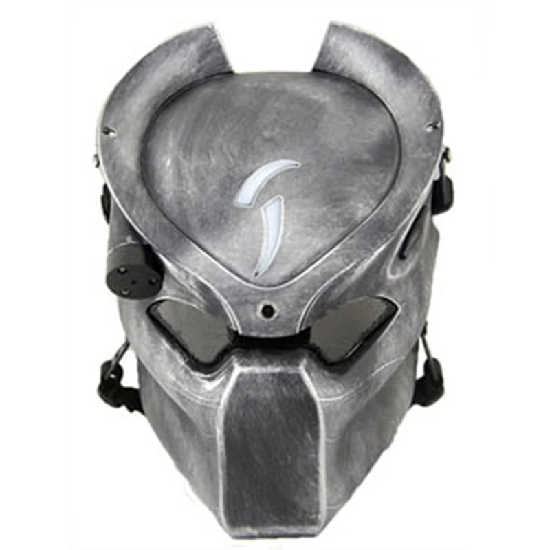 

Alien Vs Predator Lonely Wolf Mask With Lamp Outdoor Tactical Mask Full Face CS Sport Helmet Halloween Party Cosplay Horror Mask