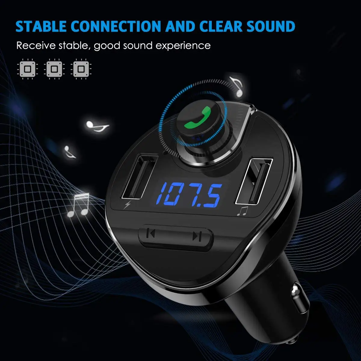Bluetooth fm передатчик беспроводной в автомобиле радио адаптер автомобильный
