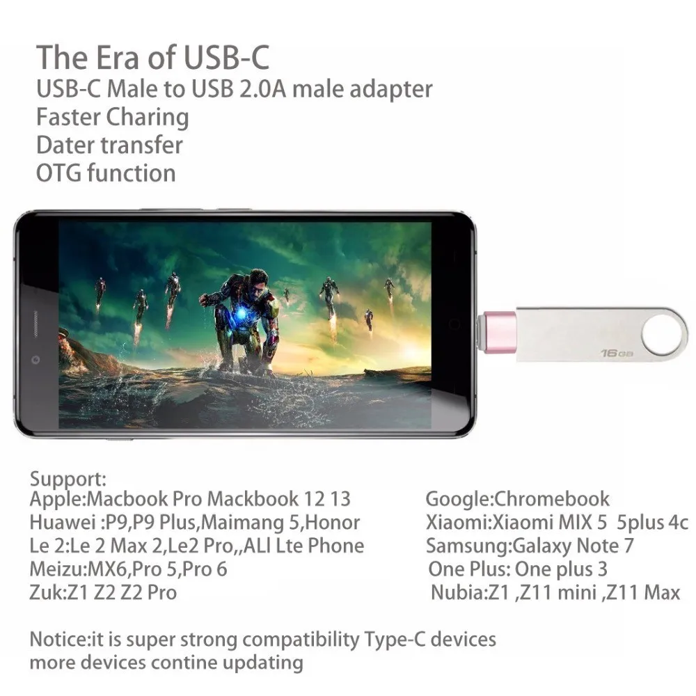 USB-C OTG USB C концентратор Thunderbolt 3 адаптер Type конвертер для Macbook Pro p10 p20 Samsung Note 7 8 9 + mi 5 5s