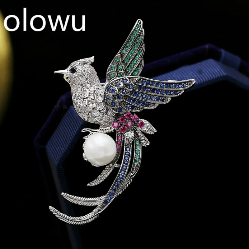 Olowu женская и Мужская Элегантная Брошь для костюма булавка модная фианит