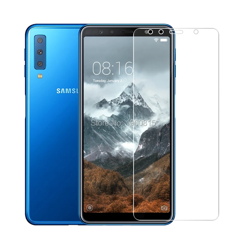 Закаленное стекло 2.5D 9H для Samsung A7 2018 Защита экрана телефона защитное закаленное