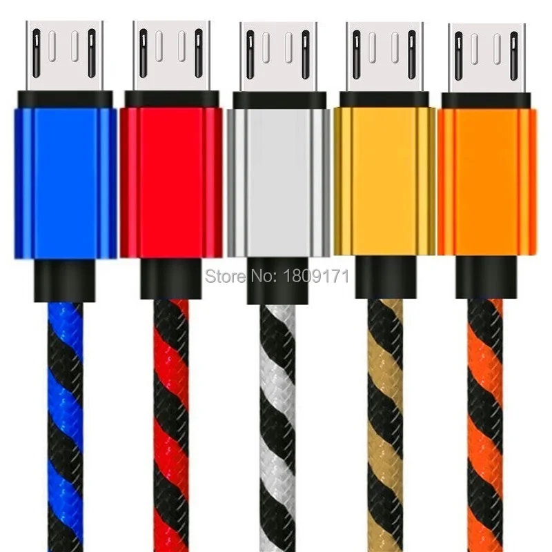 1 м 25 см 2A быстрой зарядки USB кабель с нейлоновой оплеткой из алюминиевого сплава