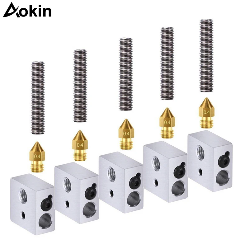 Aokin 15 шт./компл. ГОРЛОВАЯ трубка 1 75 мм + Форсунка экструдера 0 4 печатающая головка