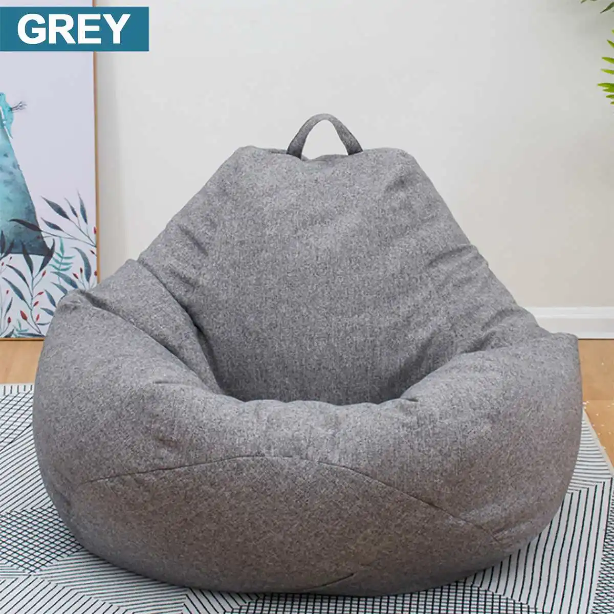 Большие маленькие чехлы для диванов Lazy BeanBag стулья без наполнителя льняной ткани