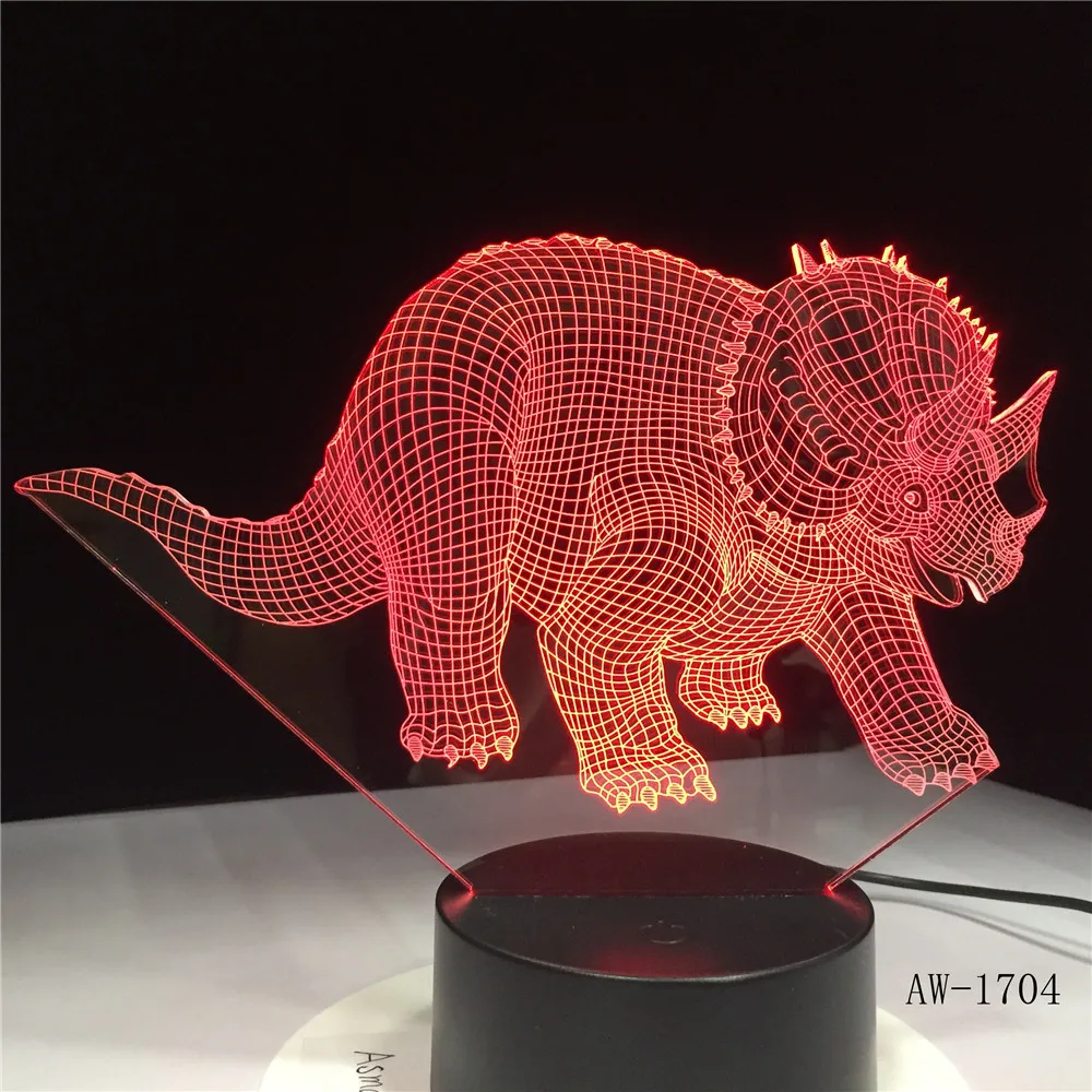 Triceratops Anchiceratops динозавр USB ночной Светильник многоцветный лавовый светодиодный