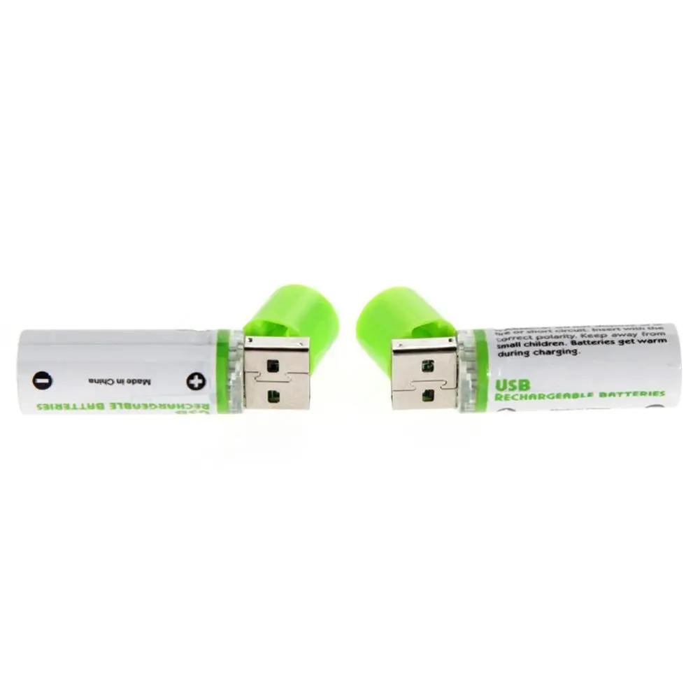 2 шт. USB батарея AA 1 V 1450mAh Ni-MH ячеек аккумуляторная (зеленый) | Электроника