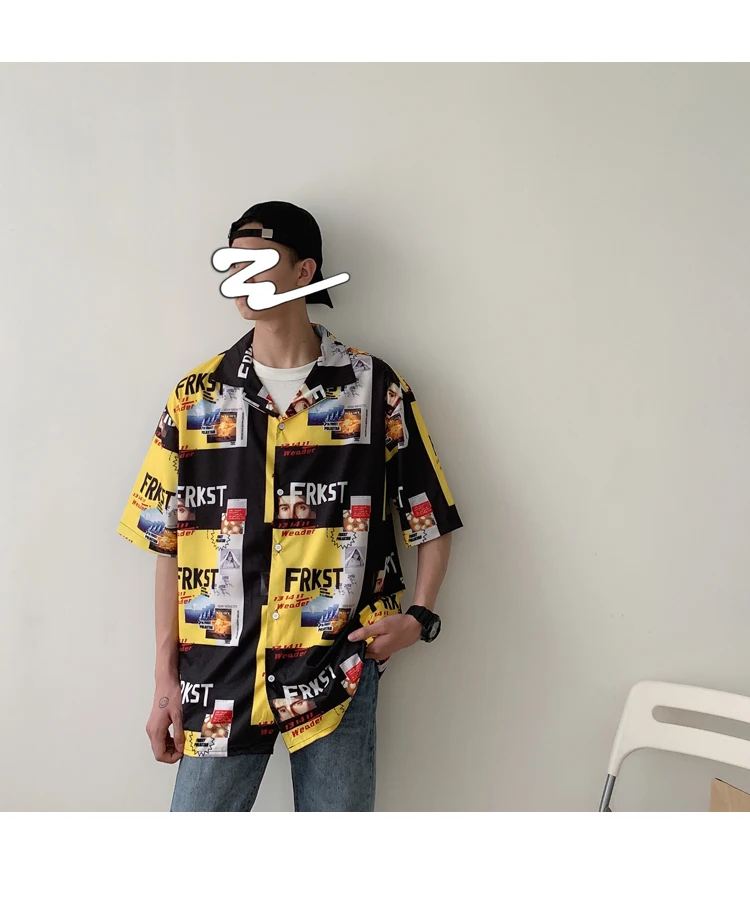 2019 Новый Гавайский уличная Harajuku корейский стиль Свободная блуза с коротким