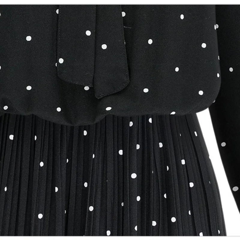 

Isiksus Beautiful Women Dress Elegant Long Sleeve Vintage Dress Plus Size Polka Dot Formal Office Party Dresses For Women DR179