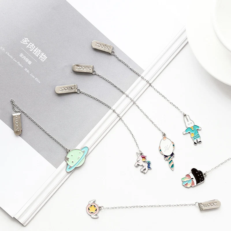 1 шт. милые закладки единорога Kawaii Cat Matel Bookmarks для книг школьные офисные
