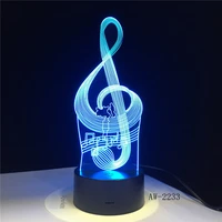 music cool note bass 3d led lamp night light for musicians home table decoration birthday christmas present gift aw 2233