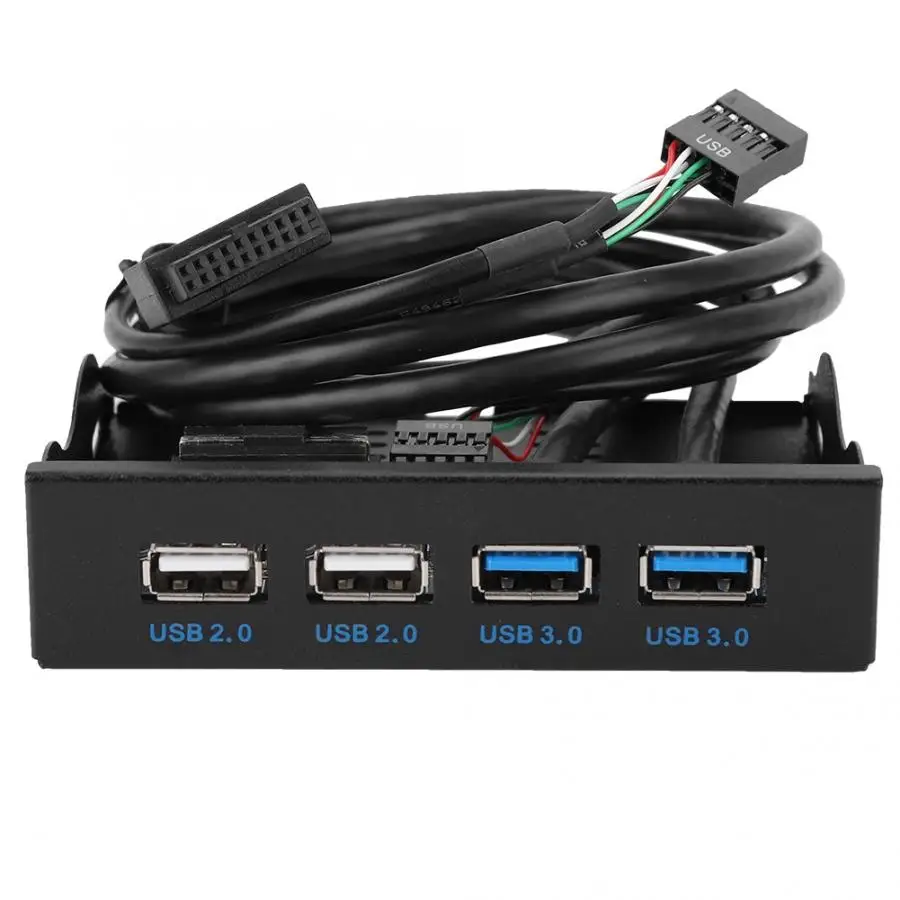 3 5-дюймовый 19PIN/9 Pin высокоскоростной USB3.0 + USB2.0 4-портовый дисковод Передняя панель