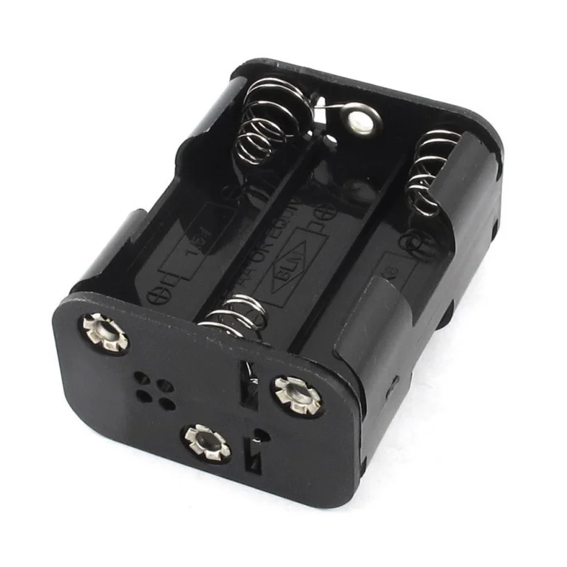 Двусторонняя пружина 6x1 5 V AA держатель батареи Чехол-коробка черный контейнер для