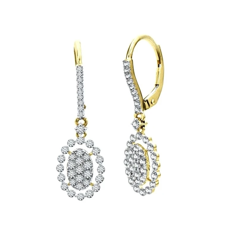 1 00 КТ круглая огранка D/VVS1 Длинные висячие серьги в Твердые 14 K White Gold|Серьги| |