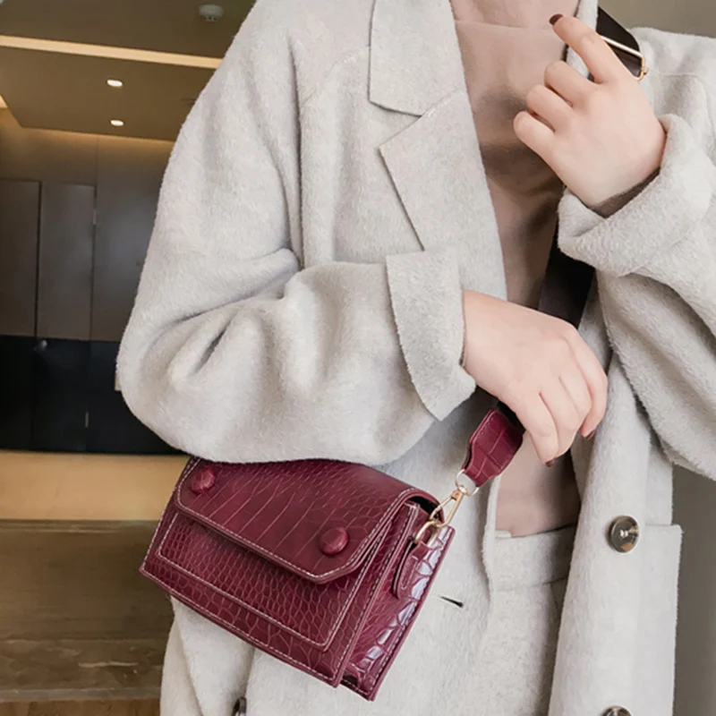 Винтажная сумка с узором крокодиловая кожа женская новая волна Корейская версия