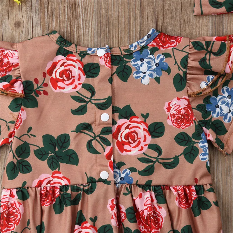 Pudcoco/забавные боди с цветочным рисунком для новорожденных девочек одежда