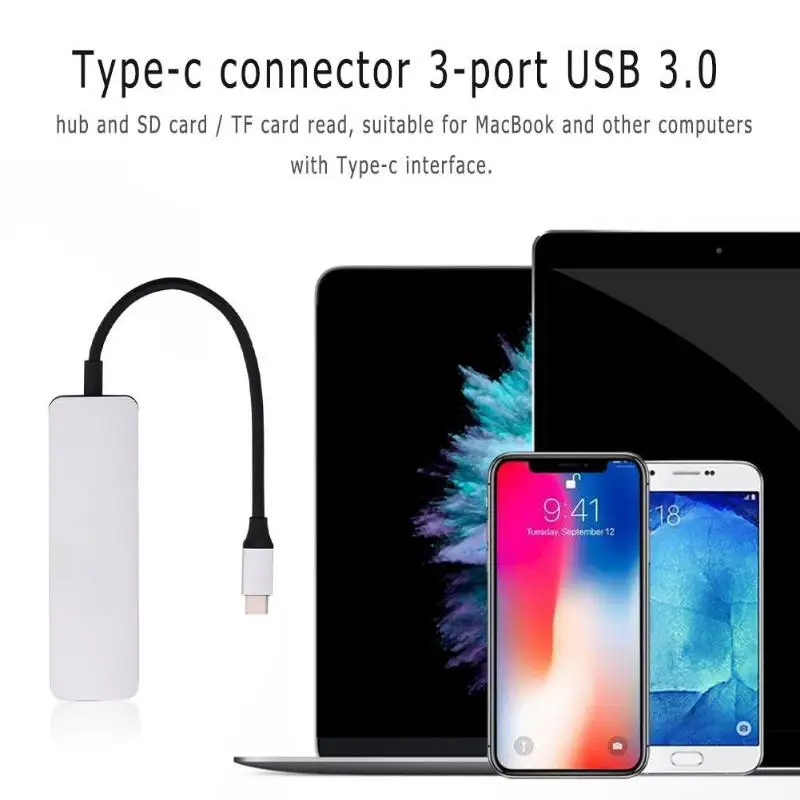 Usb type C концентратор до 3 портов USB 0 SD/TF кард ридер адаптер кабель|USB-хабы| |