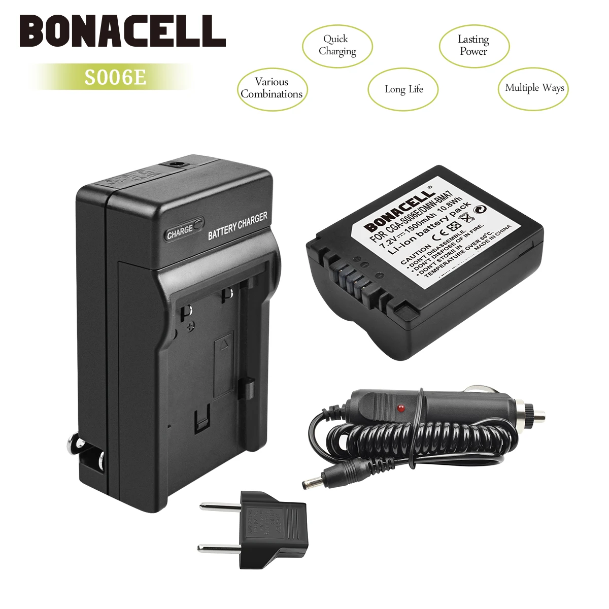 Bonacell 1500 мА/ч CGA S006 CGR S006E S006A DMW BMA7 Камера Батарея + Зарядное устройство для цифрового