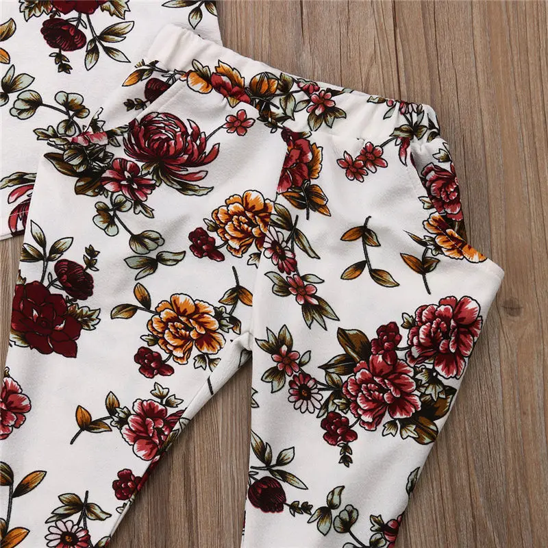2019 Baby Girl Clothes Set Summer Kid Outfit Floral T-shirt Pants Dot Loose Top Panties Toddler Children Clothing | Детская одежда и