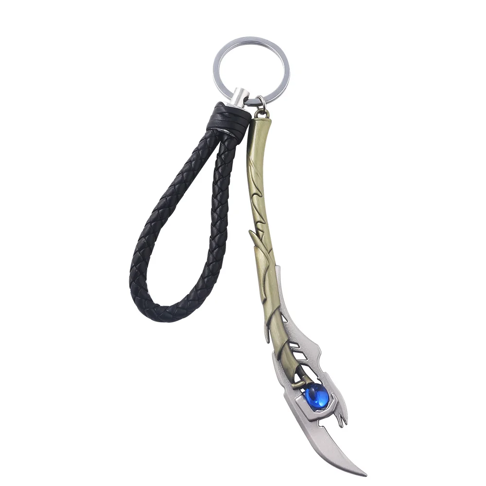 

The Endgame Evil Loki Scepter Keychain Leather Rope Series Products Key Chain Weapon Model Key Ring For Men Gift