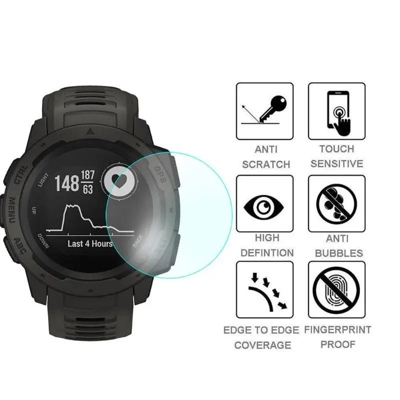 Ультратонкая защитная пленка из закаленного стекла для смарт часов Garmin
