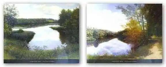 Дорожка вдоль реки Лето Впускной комплект 32 &quotx 24&quot Художественный Принт