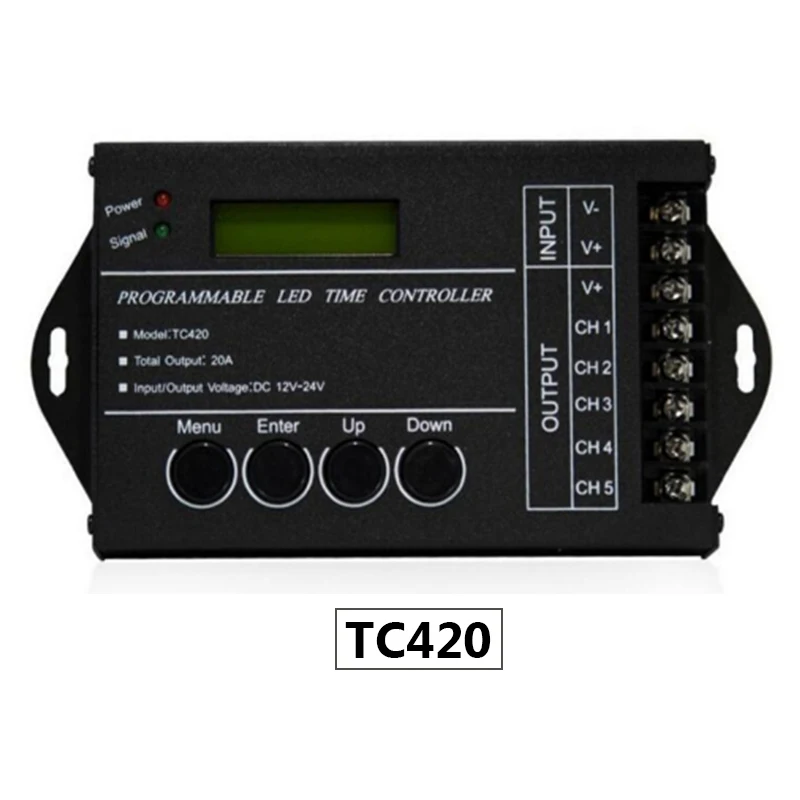 DC12 DC24V TC420/TC421 WiFi time programmable led controller dimmer RGB aquarium lighting timer input 5 channels for strip | Лампы и