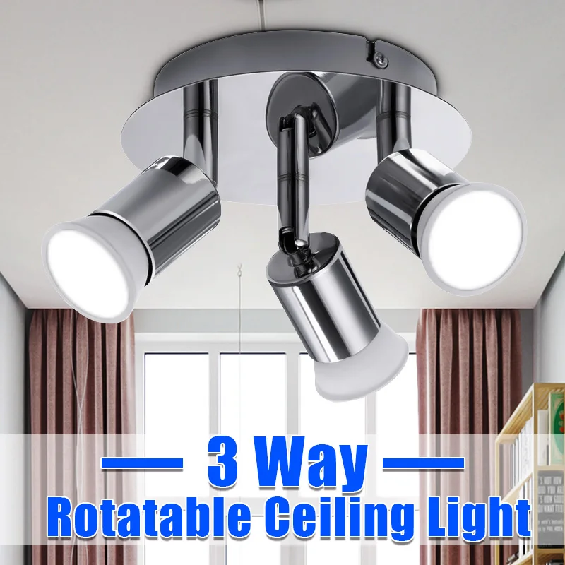 Mrosaa светодиодный потолочный светильник с 3 шт. поворотные световые пятна 110 В 220